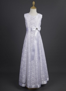 White Floral Lace Communion Dress - Cherish by Millie Grace
